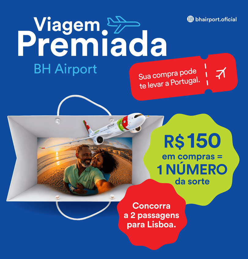 Compras no BH Airport podem render viagem para Portugal