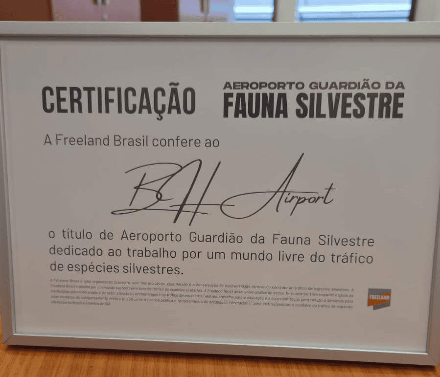 Imagem para link de BH Airport recebe título de Aeroporto Guardião da Fauna Silvestre e reforça combate ao tráfico